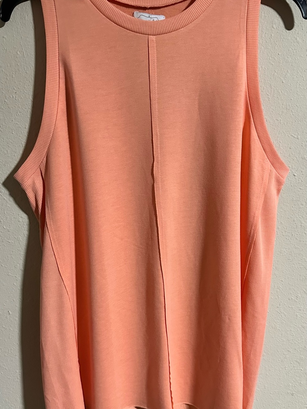 Mud Pie Dempsey Swing Peach Sleeveless Tank with Center Seam